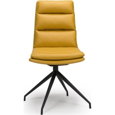 Nevada Swivel Dining Chair Black Frame Ochre Seat Nevada Swivel Dining Chair Black Frame Ochre Seat