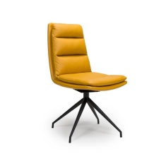 Nevada Swivel Dining Chair Black Frame Ochre Seat