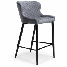 Malibu Barstool Grey Velvet