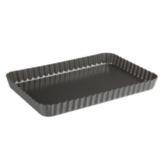 Luxe 31cm Loose Base Rectangular Fluted Quiche Pan