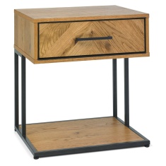 Vaughan Chevron Oak Nightstand