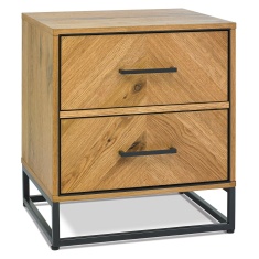 Vaughan Chevron Oak 2 Drawer Nightstand