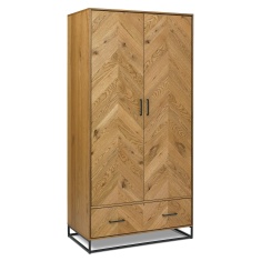 Vaughan Chevron Oak Double Wardrobe