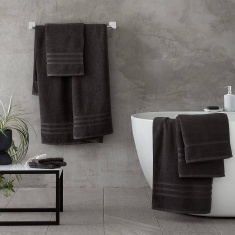 Catherine Lansfield Zero Twist Towel - Charcoal Catherine Lansfield Zero Twist Towel - Charcoal