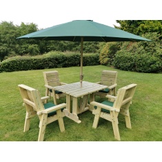 Churnet Valley Ergo 4 Seat Table Set - 4 x Chairs