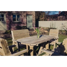 Churnet Valley Ergo 8 Seat Table Set - 2 x Chairs & 2 x 3-Seater Benches
