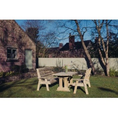 Churnet Valley Ergo 4 Seat Table Set - 2 x Benches