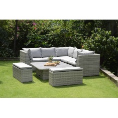 LG Outdoor Aruba Casual Corner Dining Bench Set