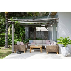 LG Outdoor Bahamas Corner Coffee Set & Armchair