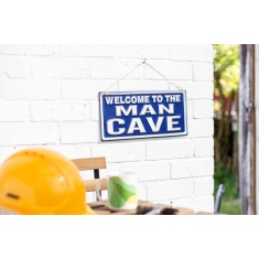 La Hacienda Welcome To The Man Cave Garden Sign