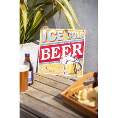 La Hacienda Ice Cold Beer Garden Sign