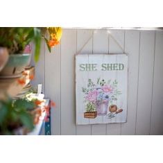 La Hacienda She Shed Sign
