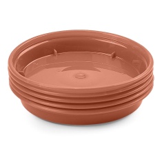 White Furze Saucer For 3 & 4' Pots - Terracotta