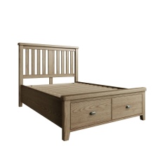 Hexham Bed With Wooden Headboard & Drawer Footboard Set