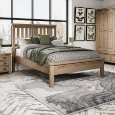 Hexham Bed With Wooden Headboard & Low End Footboard Set