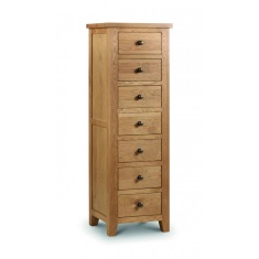 Julian Bowen Marlborough Oak 7 Drawer Narrow Chest
