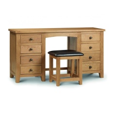 Julian Bowen Marlborough Oak Twin Pedestal Dressing Table Julian Bowen Marlborough Oak Twin Pedestal Dressing Table