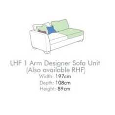 Freddie 2 Seat Sofa Unit With 1 Arm