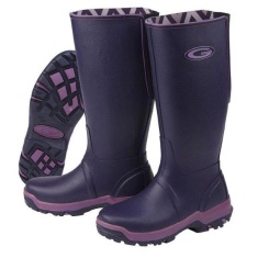 Grubs Rainline Full Length Wellington Boots - Aubergine