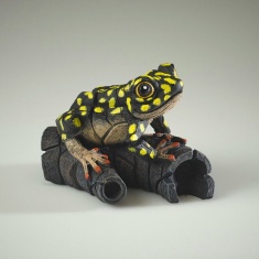 Edge African Frog Sculpture - Yellow Spot