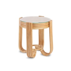 Desser Pretzel Lamp Table & Glass Desser Pretzel Lamp Table & Glass
