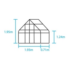 Halls Greenhouses 6ft 4" Wide Supreme Wall Garden Greenhouse