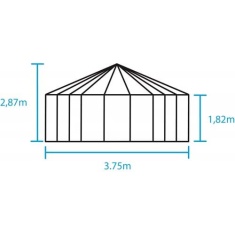 Halls Greenhouses 12ft 4" Wide Atrium Greenhouse
