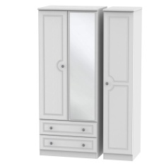 Nocton Triple 2 Drawer Mirror Wardrobe Nocton Triple 2 Drawer Mirror Wardrobe