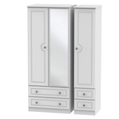 Nocton Triple 2 Drawer Mirror + Drawer Wardrobe Nocton Triple 2 Drawer Mirror + Drawer Wardrobe