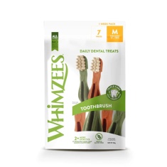 Whimzees 7 Pack Toothbrush Dog Dental Treat - Medium