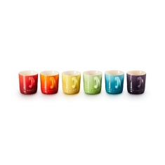 Le Creuset Set Of 6 Rainbow Espresso Mugs