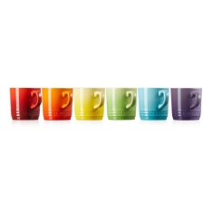Le Creuset Set Of 6 Rainbow Cappuccino Mugs