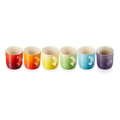 Le Creuset Set Of 6 Rainbow Cappuccino Mugs