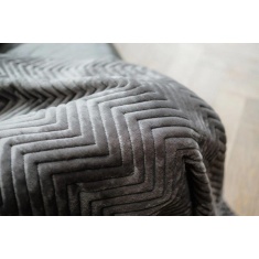 Dreamland 16822B Relaxwell Deluxe Velvet Herringbone Heated Throw - Grey