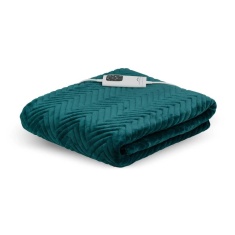 Dreamland 16892B Relaxwell Deluxe Velvet Herringbone Heated Throw - Emerald Green Dreamland 16892B Relaxwell Deluxe Velvet Herringbone Heated Throw - Emerald Green