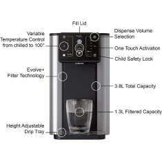Aqua Optima AUR001 Aurora Instant Hot & Cold 3.8L Water Dispenser- Black