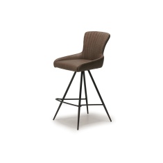 Maria Counter Swivel Stool Brown Bison Faux Leather Maria Counter Swivel Stool Brown Bison Faux Leather