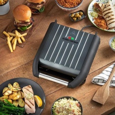 George Foreman 25031 Small Grey Stell Health Grill