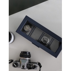 Stackers Navy Blue 4 Piece Watch Box