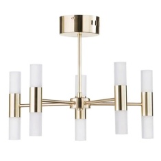 BHS Lois 10 Light Semi Flush Ceiling Light - Brass