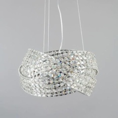 BHS Cypress Small Crystal Rings Ceiling Pendant Chrome