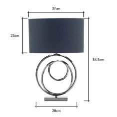 BHS Saturn Swirl Base Table Lamp - Dark Grey Shade