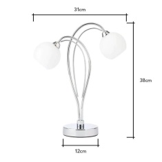 BHS Soni Table Lamp - Chrome/Opal