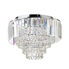 BHS Paladina Flush 40cm Ceiling Light - Chrome/Clear