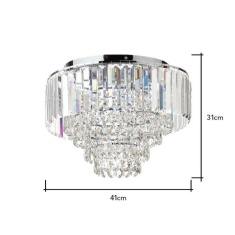 BHS Paladina Flush 40cm Ceiling Light - Chrome/Clear