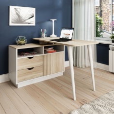 Friedman corner desk with shop hutch latitude run
