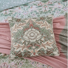 Morris & Co Strawberry Thief Pink Cushion