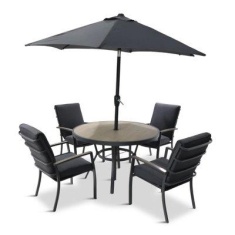 LG Outdoor Monza 4 Seat Set with High Back Armchairs & Parasol