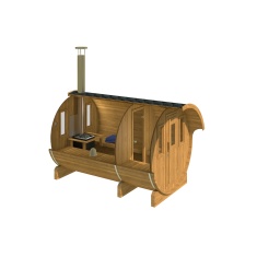 Gardenhouse24 Barrel Sauna 330 with Overhang