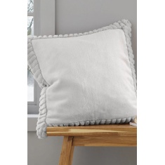 Catherine Lansfield Velvet & Fur Cushion Silver Grey Catherine Lansfield Velvet & Fur Cushion Silver Grey